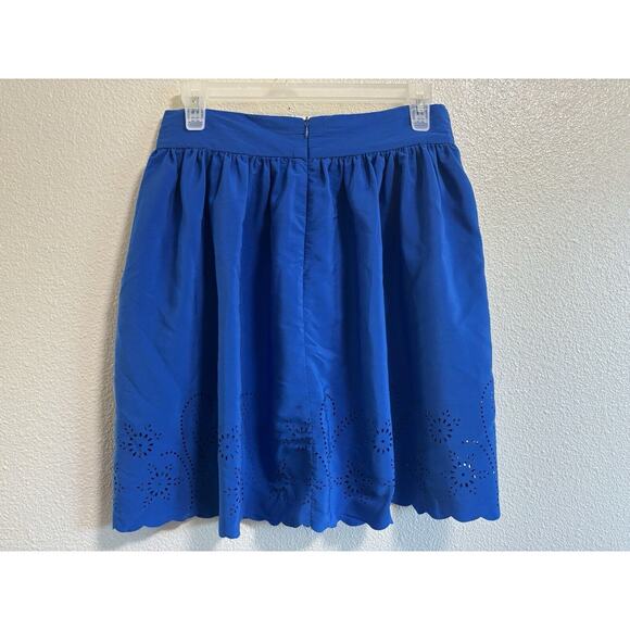 Vintage Necessary Objects Sz M Mini Skirt Blue Floral Eyelet Retro Feminine Boho - Picture 2 of 8